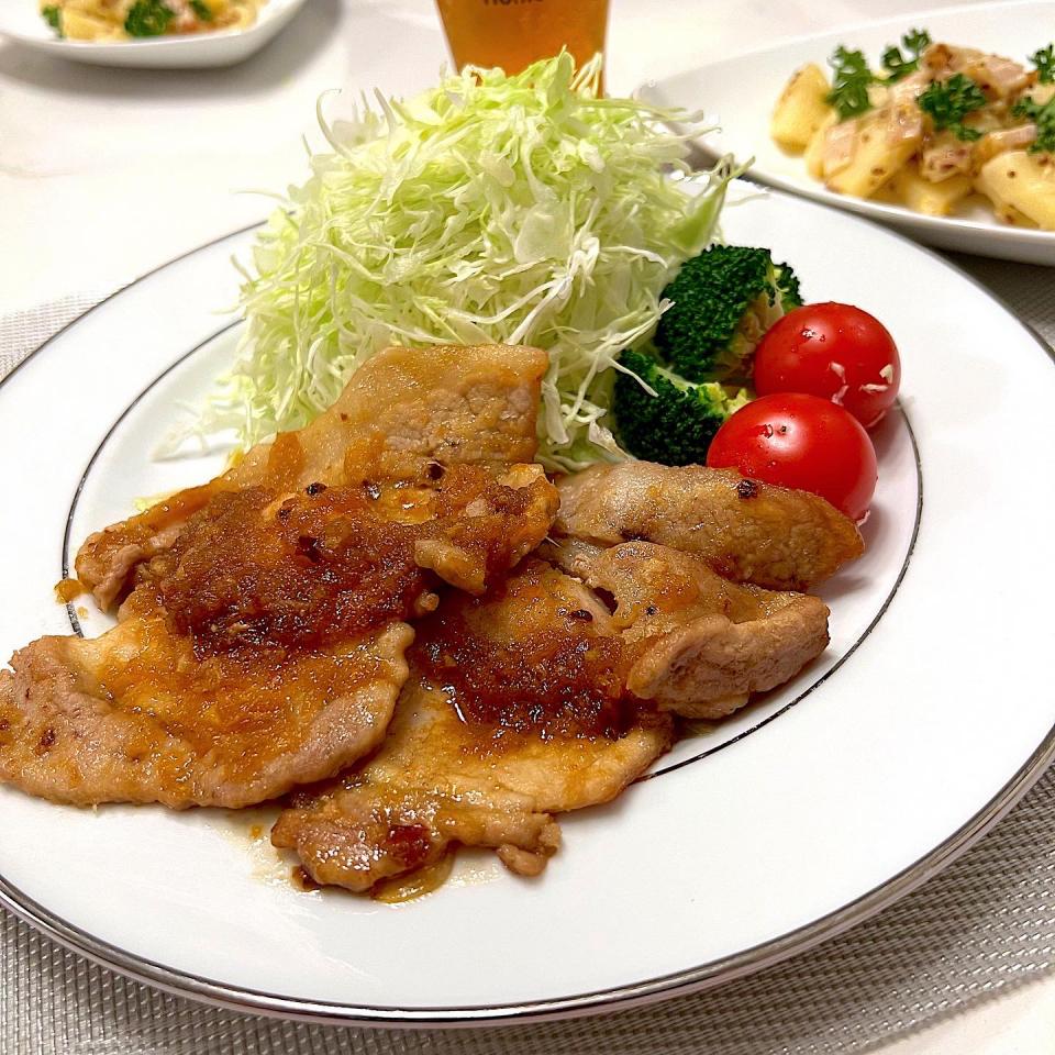 真希ちゃんの 山本さん家の豚の生姜焼き🐷🎂🎉🎂🎉